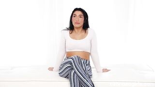 Personal trainer babe with a killer body goes all out during her audition!