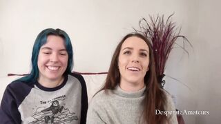 Desperate Amateurs Olivia and Alisha getting their tight pussies stretched
