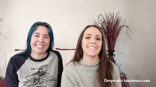 Casting Desperate Amateurs Alisha Olivia and Milo Getting their tight pussies pounded