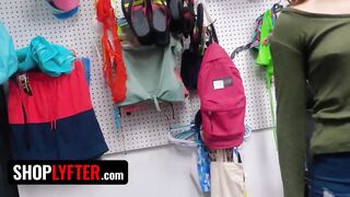 Fit Thief With Pierced Nipples Veronica Church Gaggs On Security Officer's Fat Dick - Shoplyfter