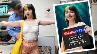 Shoplyfter - Cute Green-Haired Thief Gets Caught and Pounded by the Security Officer
