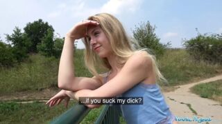 Public Agent Horny blondes tight body fucked for cash in for