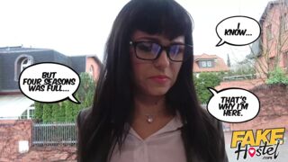 Fake Hostel Posh woman and dirty redhead teen juicy threesom