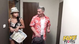 Fake Hostel - Landlord wakes young backpacker for sex