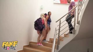 Fake Hostel – Secret Affair Turns into Bed Bunk Threesome