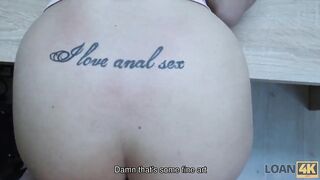 Amateur. Tight asshole and pierced pussy get drilled for loan
