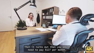 Amateur. Young customer wanted to get a loan, but got face fucked eventually