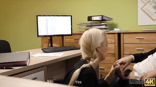 Amateur. Blonde angel pays with sex for flexible credit...