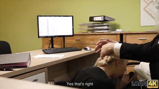 Amateur. Sex casting is performed in loan office by naughty..
