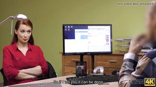 Amateur. Agent screws busty redhead because she really...