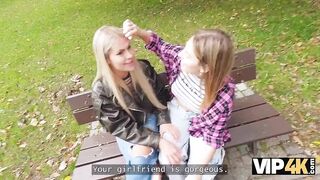 Amateur. Hot and playful blonde Zlata Shine is cheating on her GF with a Big Boss