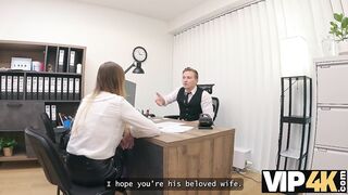 Amateur. Busty beauty Maya came for a loan and got a big cock inside her pussy in the office