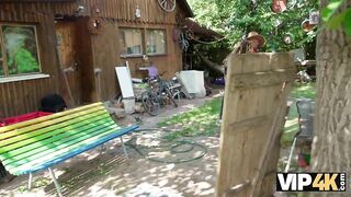 Amateur. Sneaky Dad fucked a girl right in his vegetable garden