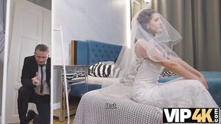 Amateur. Man fucks bride's shaved pussy while guests are waiting for them