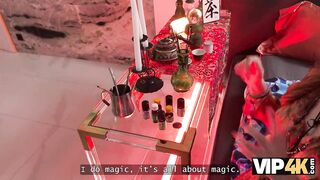 Amateur. Sexy teen witch Una Fairy sucks big collector's cock