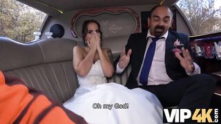 Amateur. Bride permits husband to watch her having ass scored in limo
