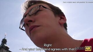 Nerdy cuckold watches girlfriend fucked by muscular stranger