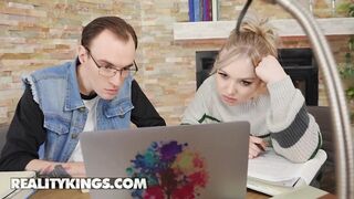 Hot Sex - Jasmine Wilde Strokes David Lee's Dick Under The Table While Everybody Is Studying