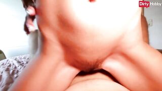POV Skinny amateur babe Layla von Hohensee sucks cock and rides it hard - Hot