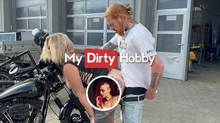 Hot - Busty blonde swallows cum in public