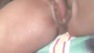 Gaping Black Hairy Pussy Squirts