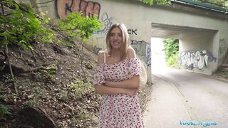Public Agent hot babe with the CUTIEST ass fucks outdoors in a PUBLIC place