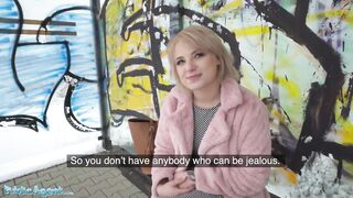 Public Agent Short hair blonde amateur teen with soft natural body picked up as bus stop
