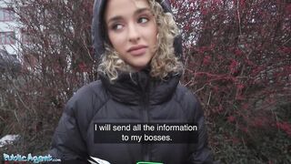Public Agent Curly haired petite Spanish babe Geishakyd doggystyle sex in hallway