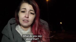 Public Agent Sexy Red Haired Local Woman Seeks Help but Gets Fucked Hard