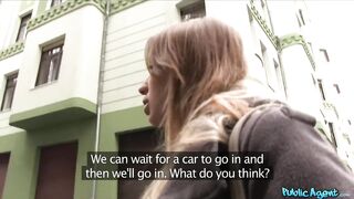 Public Agent Curvy Blonde with Large Boobs Fucked and Spunked on her Pussy