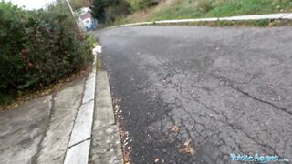 Public Agent Cute Blonde Russian babe fucked through tights at roadside