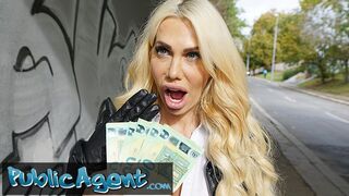 Public Agent Blonde Aussie Tori Cummings fucked on the office stairs