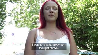 Public Agent Redhead Tiffany Love fucked in the shade