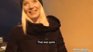 Public Agent Hot blonde fucks him for his cash offer