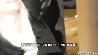 Public Agent Hot blonde fucks him for his cash offer