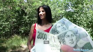 Public Agent Busty horny lady gets fucked in the woods for cash
