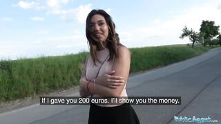 Public Agent Mexican babe Frida Sante gives roadside blowjob and fucking