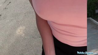 Public Agent Mexican babe Frida Sante gives roadside blowjob and fucking