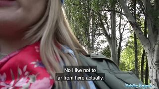Public Agent Lost dog leads to hot outdoors sex