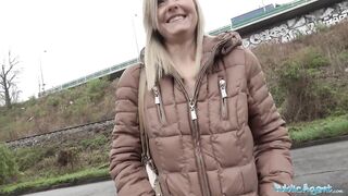 Public Agent Blonde runs from Police after fucking outdoors