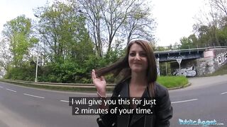Public Agent Cowgirl riding in outdoors fuck
