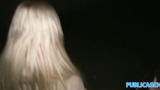 Public Agent Hot blonde fucked on dark public staircase