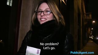 Public Agent French tourist fucked in public stairwell