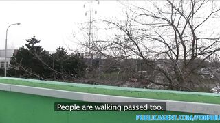 Amateur Gullible ginger fucked over a car