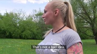 Amateur Glamour model with big tits fucked outside