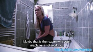 Amateur Blonde wants sex on a table