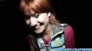 Amateur Stunning redhead takes it from behind in public