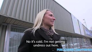 Amateur Sexy looking blonde takes cash for sex offer from stranger