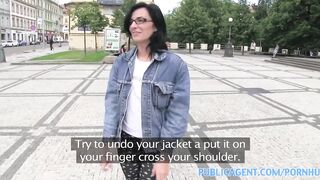Amateur Laura is fucked hard at the bottom of the public stairwell