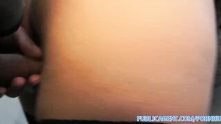 Amateur Hot brunette MILF with great tits outdoors sex